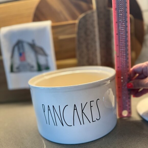 Rae Dunn PANCAKES Ceramic Warmer — Farmhouse Kitchen Decor - Picture 10 of 12